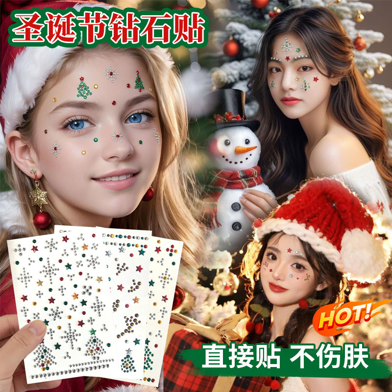 Mental Health Wellness Quotes - Self Adhesive Diamond Face Stickers Christmas