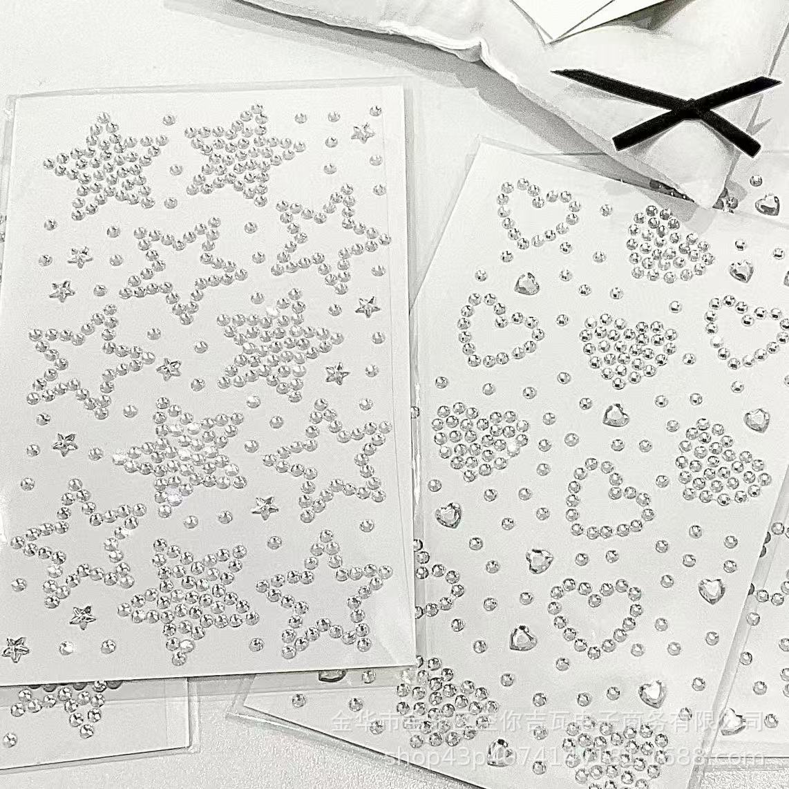 Mental Health Wellness Quotes - Silver Star Heart Rhinestone Stickers Flatback