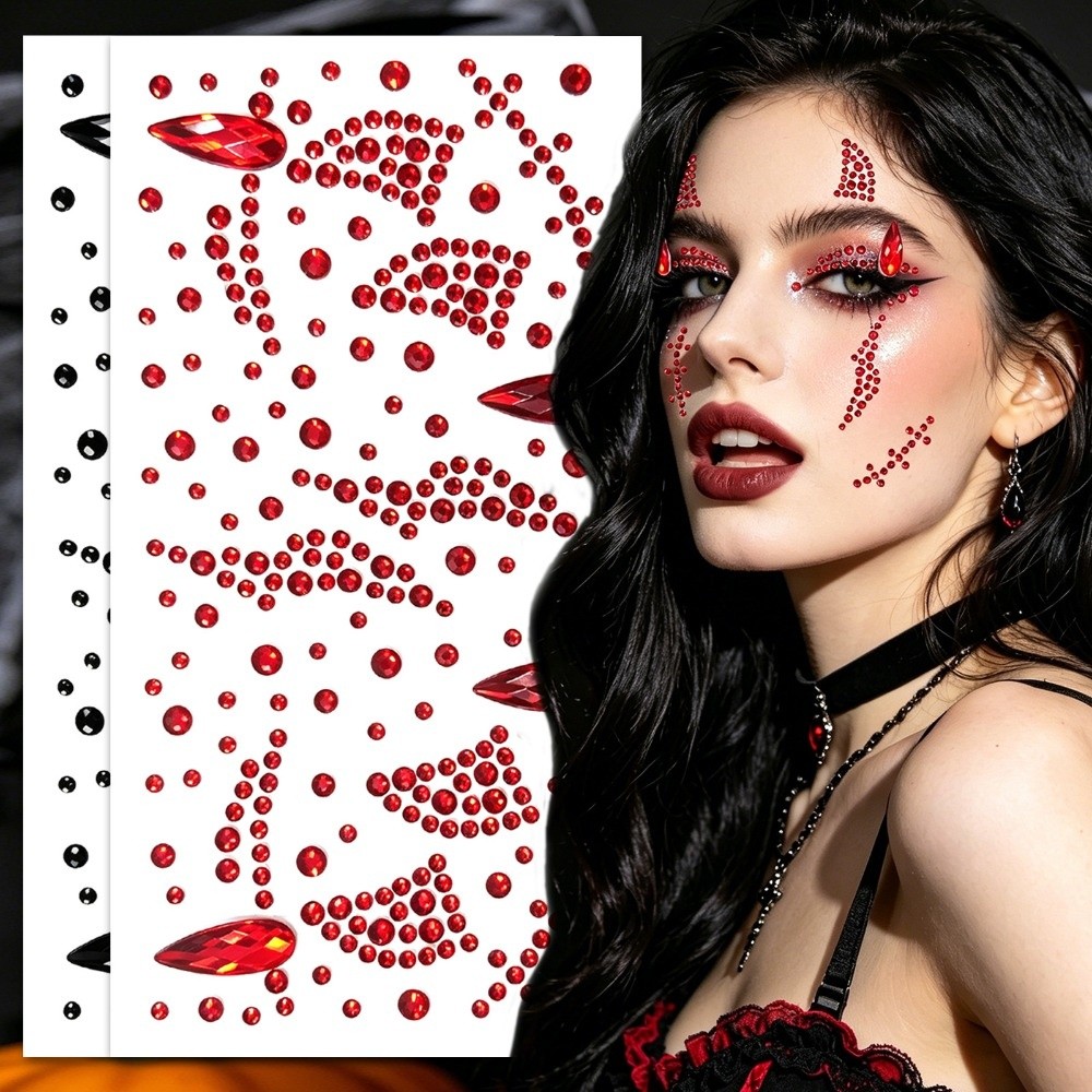 Mental Health Wellness Quotes - Devil 3D Face Eye Jewels Sticker