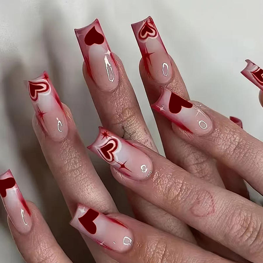 Mental Health Wellness Quotes - 24pcs Sweet Love Press on Nails
